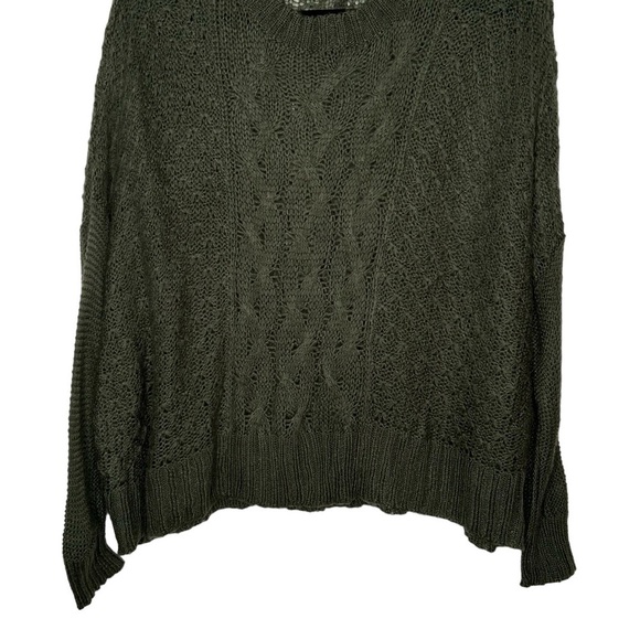 Wooden Ships Forrest Green Loose Cable-knit Pullover Sweater Sz S/M - Picture 4 of 11